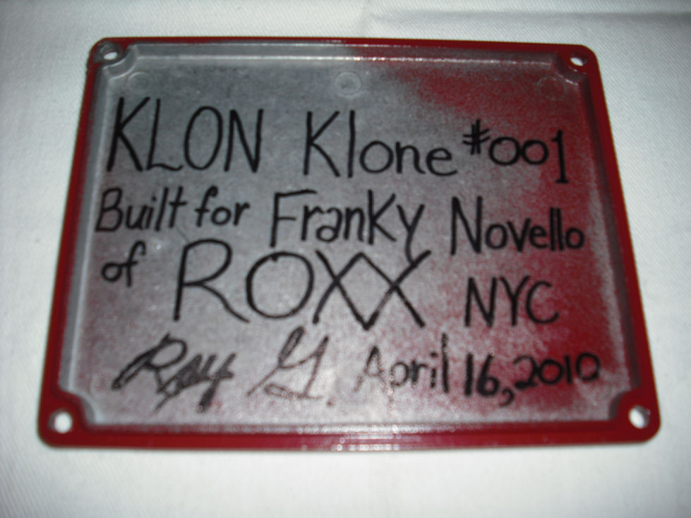 franky novello, roxx, roxxnyc, roxxnyc.com, custom shop klon clone